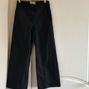 everlane black wide leg utility pant